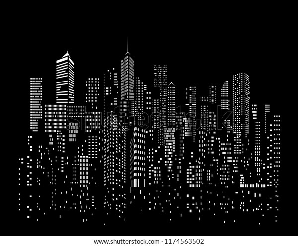 Modern City Skyline City Silhouette Vector Stock Vector Royalty Free