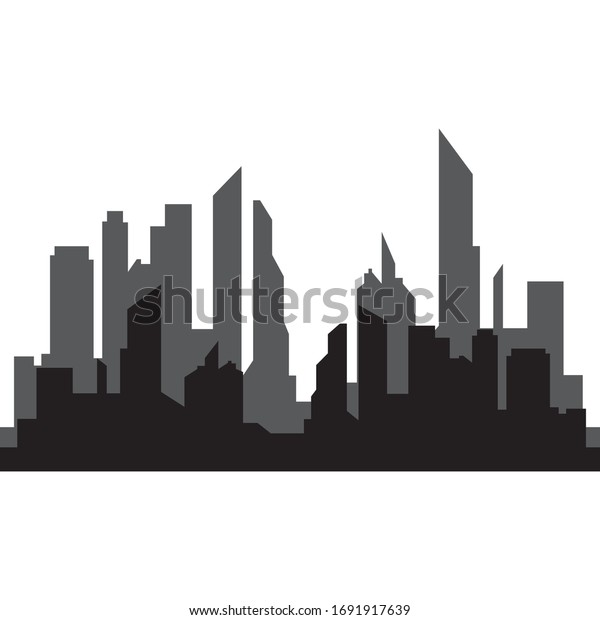 Modern City Skyline City Silhouette Vector Stock Vector Royalty Free