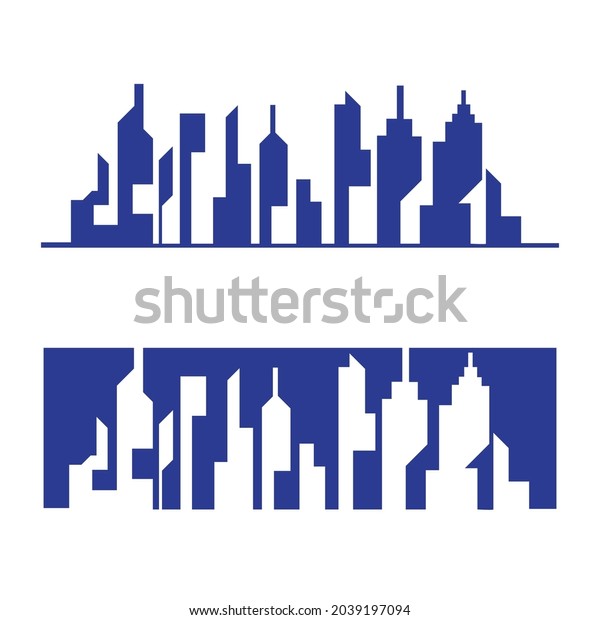 Modern City Skyline City Silhouette Vector Stock Vector Royalty Free   Modern City Skyline Silhouette Vector 600w 2039197094 