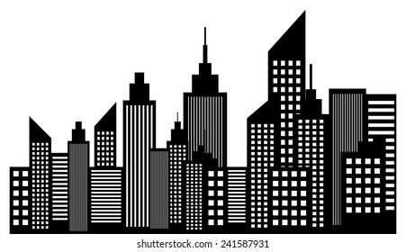 Modern City Skyline Skyscrapers