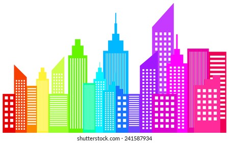 Modern City Skyline Skyscrapers