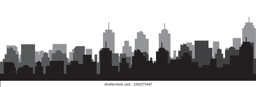 Modern City Skyline Vector Stock Vector Royalty Free 1242271444