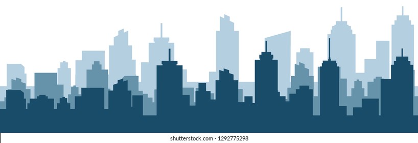 Modern City Skyline Vector Stock Vector (Royalty Free) 1292775298 ...