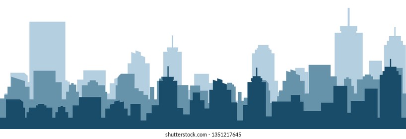 Modern City Skyline Vector Stock Vector (royalty Free) 1291967836 