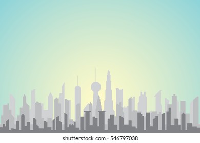 Modern City Skyline - Vector