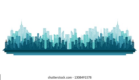 modern city skyline vector backgound