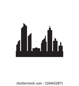 Fondo del icono del vector de la línea aérea de la ciudad moderna