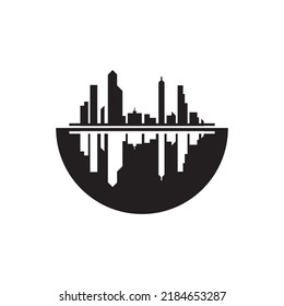 Modern City skyline vector icon background