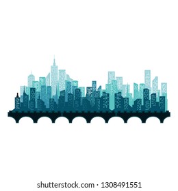 modern city skyline vector illustration