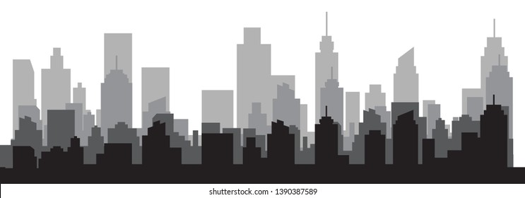 Modern City Skyline Vector Illustration