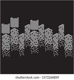 Modern City skyline vector illustration, isolated on black background
