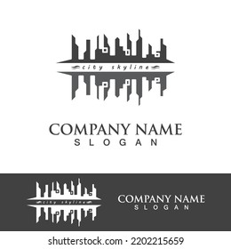 Modern city skyline vector illustration in flat design