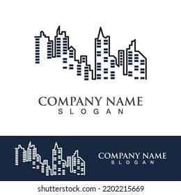 Modern city skyline vector illustration in flat design