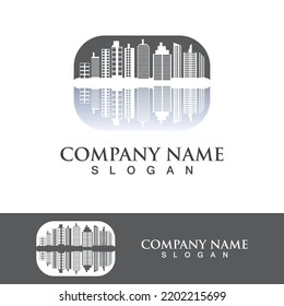Modern city skyline vector illustration in flat design