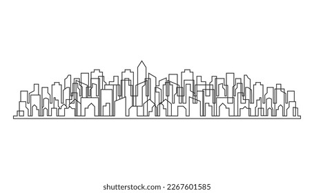 Modern City skyline vector illustration in flat design