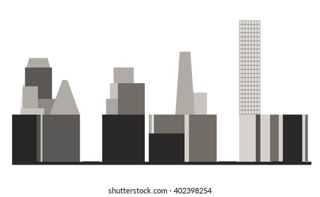 Modern city skyline. Vector Illustration.