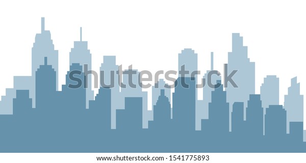 Modern City Skyline Vector Illustration Stock Vector Royalty Free