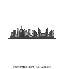 modern city skyline vector landscape illustration design