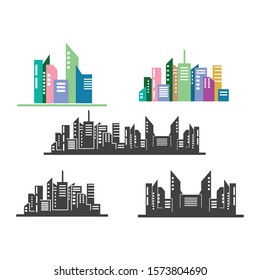 modern city skyline vector landscape illustration design