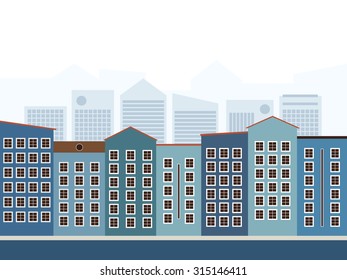 Modern City With Skylnes In The Background