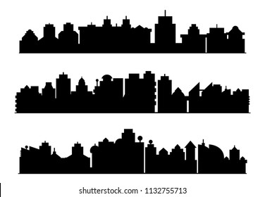 modern city skyscrapers silhouette
