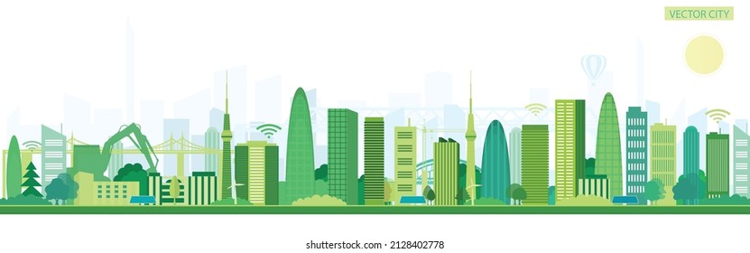 Modern City Solar Panels Vector Poster Stock Vector (Royalty Free ...