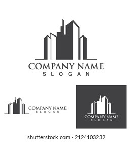 Modern city tower building logo