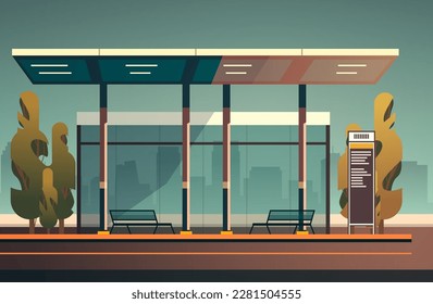 modern city transportation building bus station waiting terminal for passenger carriage