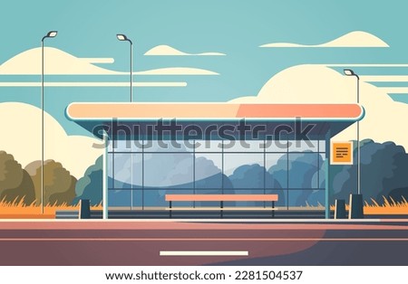 modern city transportation building bus station waiting terminal for passenger carriage