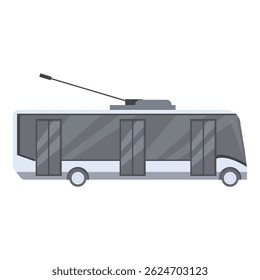 Modern city trolleybus public transportation side view with open doors