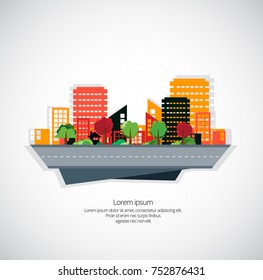 Modern city, vector illustration