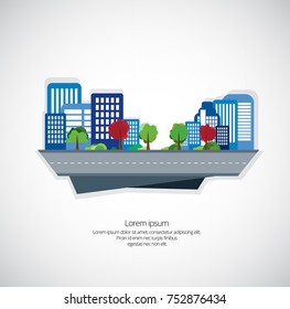 Ciudad moderna, ilustración vectorial