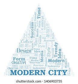 Modern City word cloud. Wordcloud made with text only.