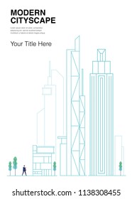 Modern Cityscape Concept. Can use for Annual Report, Landing Page, Web, Infographics, Editorial, Commercial Use And Others. Vector.
