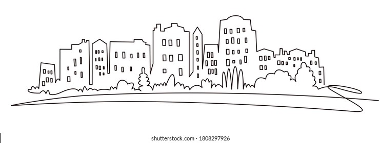 Modern cityscape continuous one