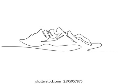 Modern cityscape continuous one line vector drawing.  Hand draw silhouette skyline one line art vector illustration .Black linear design isolated on white background. Vector illustration.
