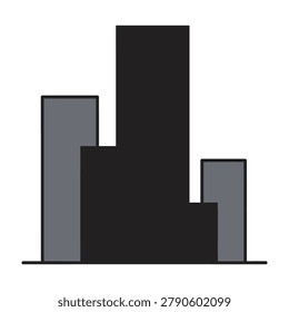 Modern cityscape with dark and gray blocks, urban landscape, architecture design