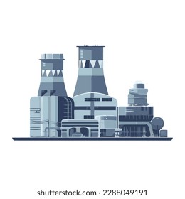 Modern cityscape with factories equipment isolated