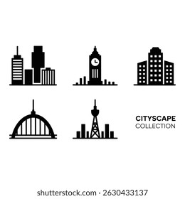 Modern Cityscape Icons Collection set