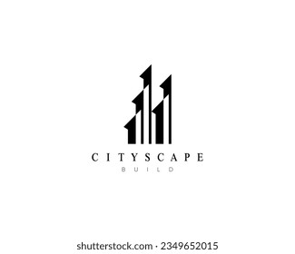 Modern cityscape logo design concept. Design for building, apartment, architecture, construction, structure and planning.
