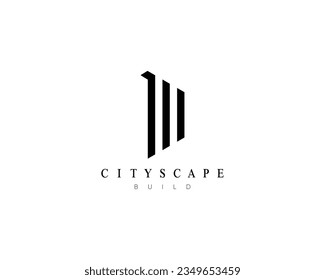 Modern cityscape logo design concept. Design for building, apartment, architecture, construction, structure and planning.