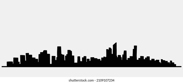 modern cityscape skyline outline doodle drawing on white background. vector illustration.