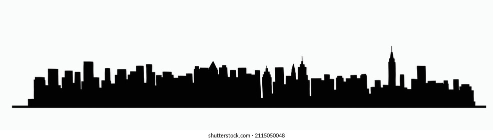 modern cityscape skyline outline doodle drawing on white background. vector illustration.