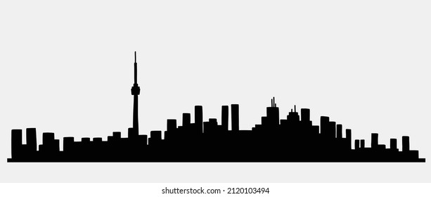 modern cityscape skyline outline doodle drawing on white background. vector illustration.