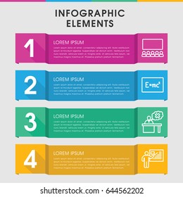 Modern class infographic template. infographic design with class icons includes teacher. can be used for presentation, diagram, annual report, web design.