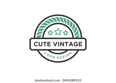 Modern classic border frame label logo design vector illustration.