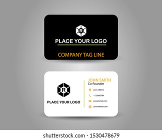 Modern classic business card template with hexagon logo