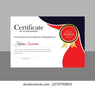 Diseño de plantilla de certificado clásico moderno  