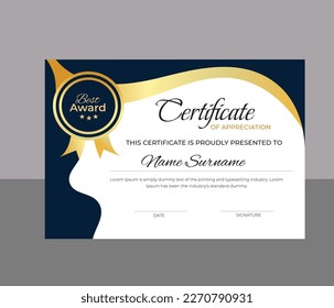 Diseño de plantilla de certificado clásico moderno  