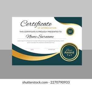Modern Classic Certificate Template  Design  